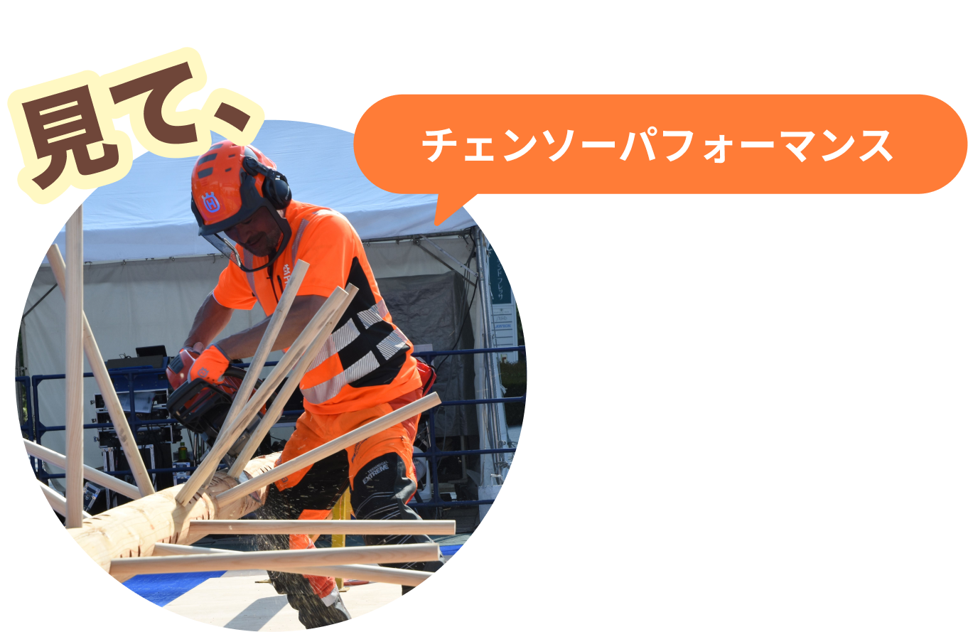 チェンソーパフォーマンスの様子