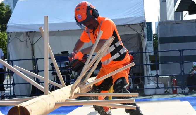 伐木チャンピオンシップの実際の様子